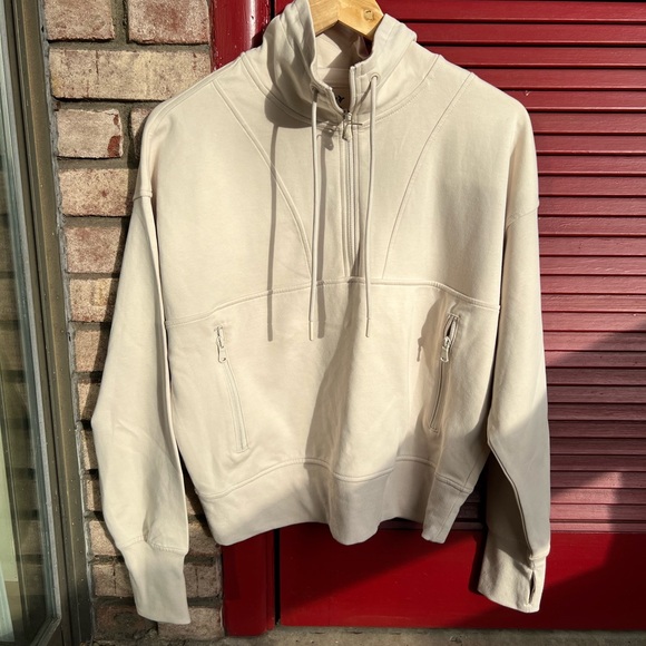 Old Navy Light Cream Half Zip Large Pullover Sweatshirt - Picture 5 of 12